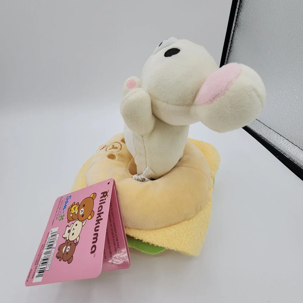 San-X Rilakkuma Korilakkuma Bagel Soft Plush Doll 6 Inch Stuffed‎ Toy NEW w/ Tag